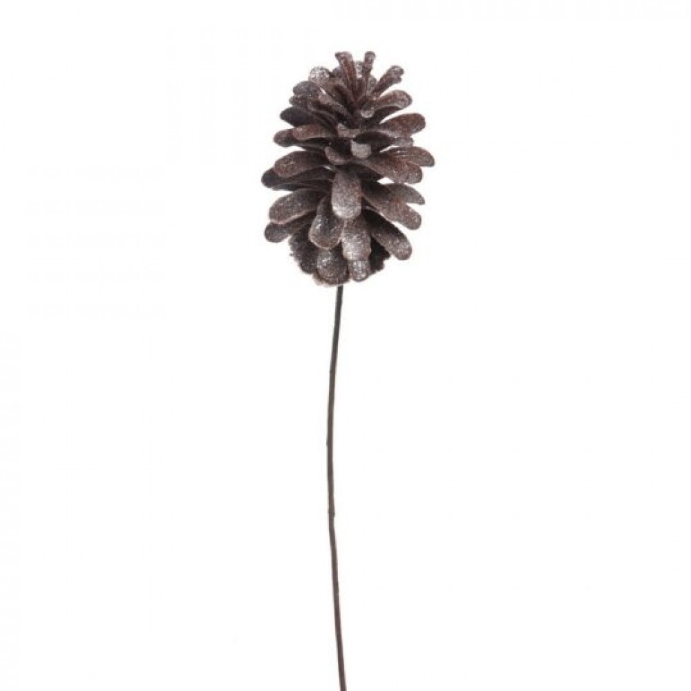 CM-OM444BR_Q01 Brown Pinecone Stem Faux Plants And Trees