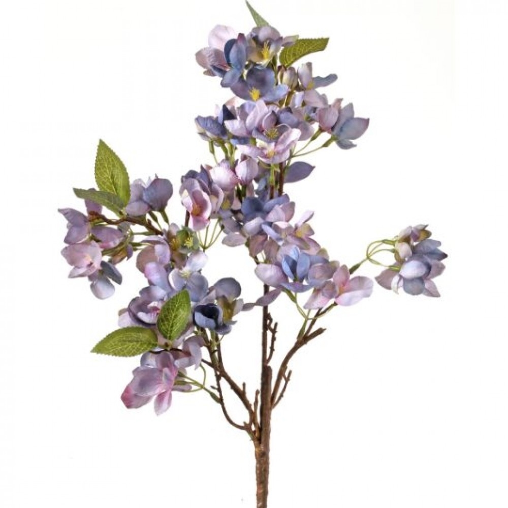 CM-RC838MU_Q01 Blue And Blush Pink Apple Blossom Spray Artificial Flower