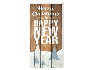 Xmas & New Year Vintage Block Sign Wall Decor