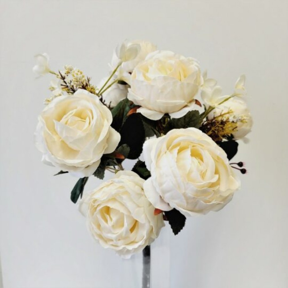 CM-GW033CR_Q01 Cream Cabbage Roses Artificial Flowers