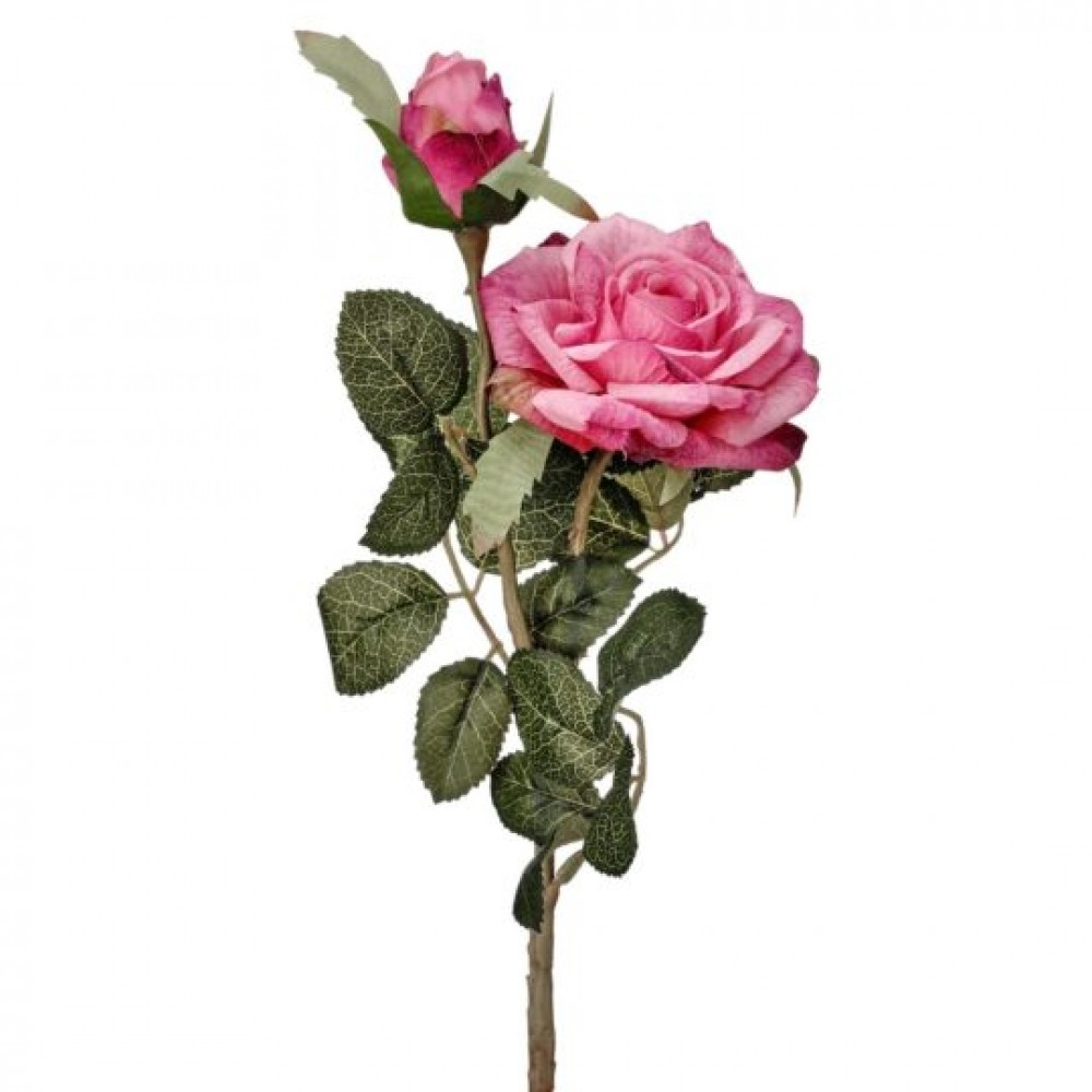 CM-RT889FS_Q01 Fuchsia Juliette Rose With Bud Artificial Flower