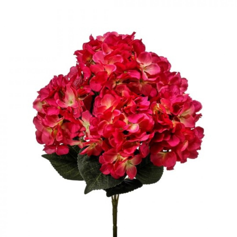 CM-RT224FS_Q01 Fuchsia Hydrangea Bush Artificial Flowers