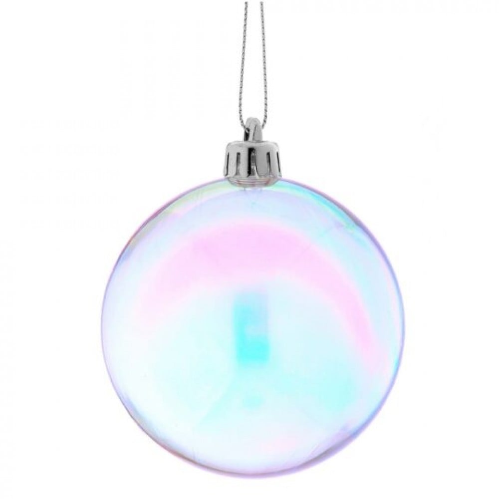 CM-RN105MU Set Of 6 Irridecent Colored Ball Ornaments