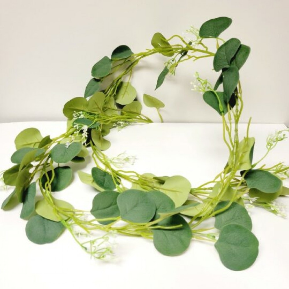 CM-GW627GR_Q01 Silver Dollar Seeded Eucalyptus Garland