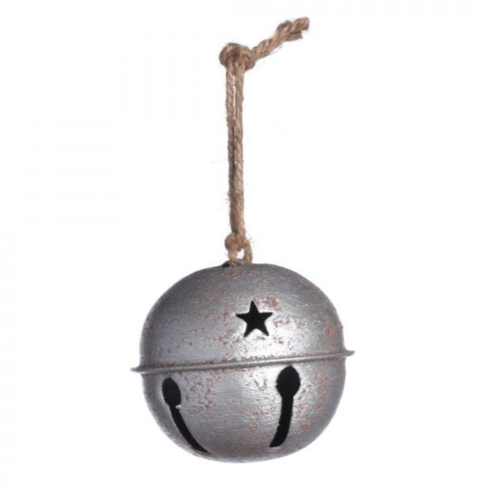 CM-OM478SI_Q01 Silver Hanging Jingle Ornament