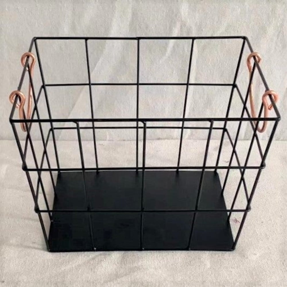 Picture of MDR Trading Inc. AI-2240-286_Q01 Rectangular Black Metal With Handles Basket