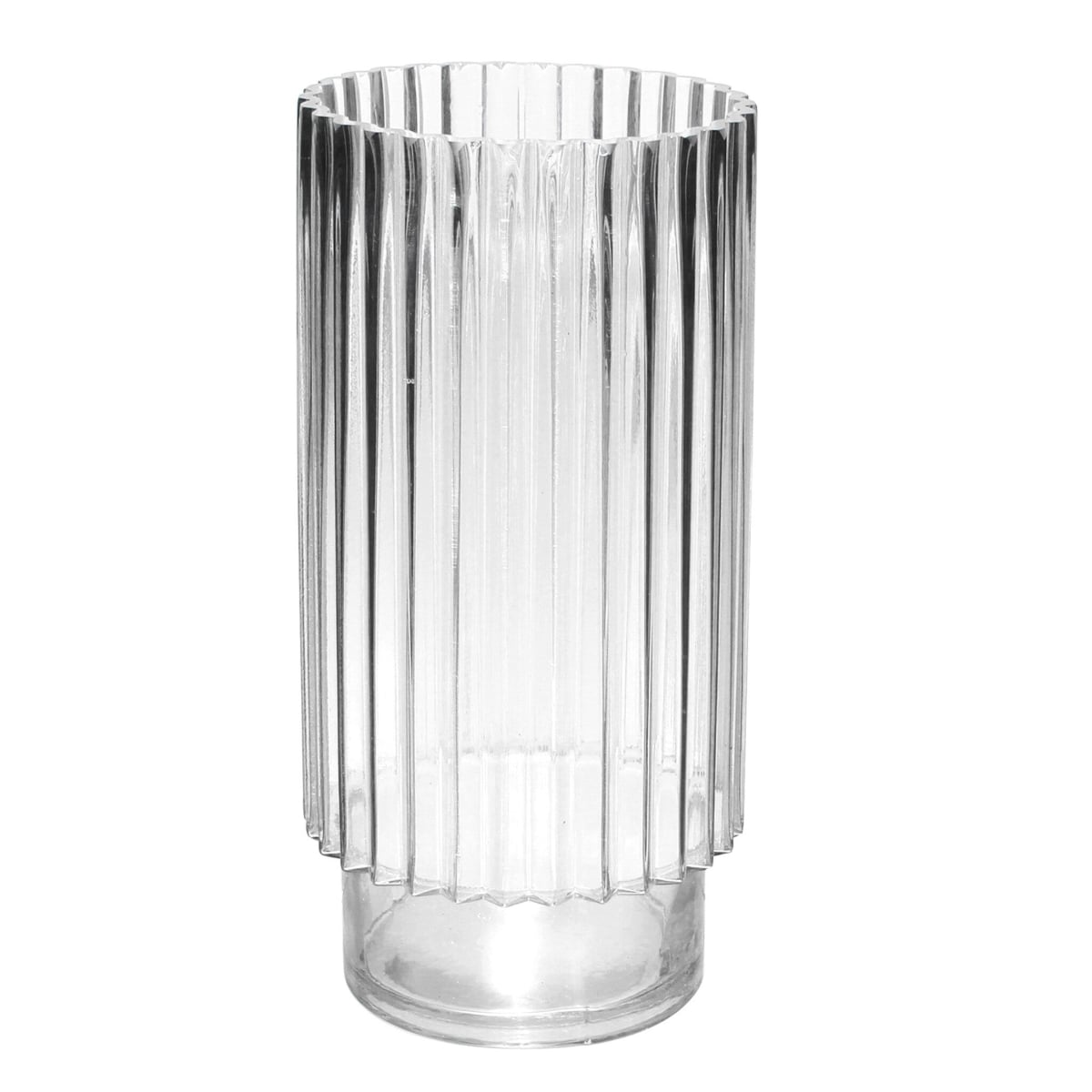 AI-GL472-8_Q01 Cylindrical Ribbed Glass Vase