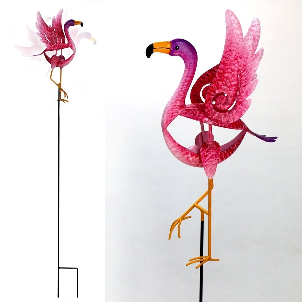 AI-GG9632_Q01 Kinetic Flapping Wings Flamingo Stake