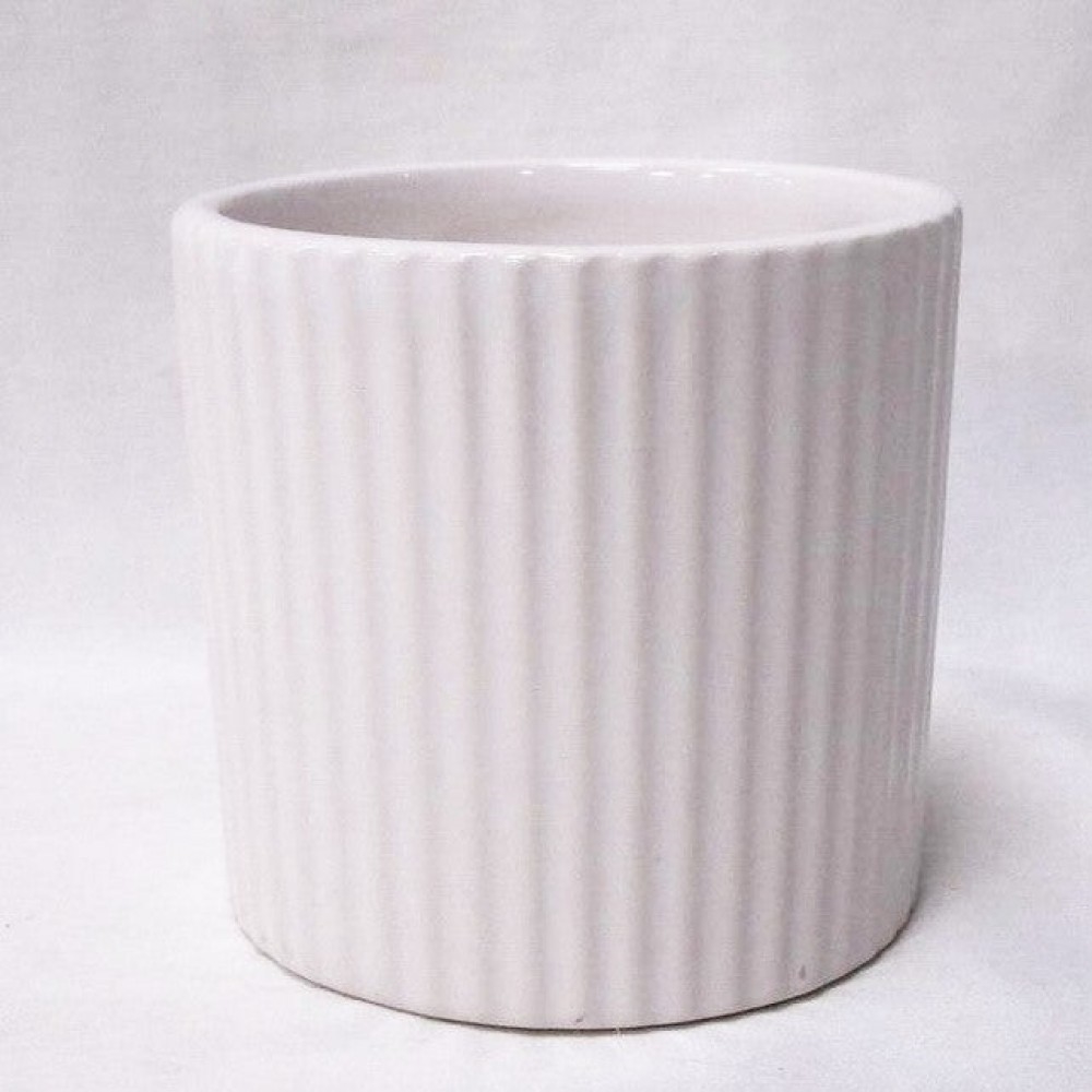 AI-CE85-298_Q01 White Ribbed Planter