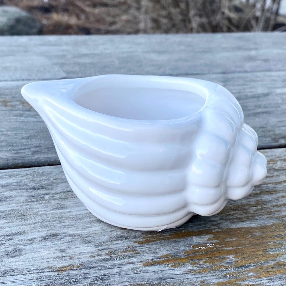 AI-CE46SS_Q01 White Seashell Shaped Planter