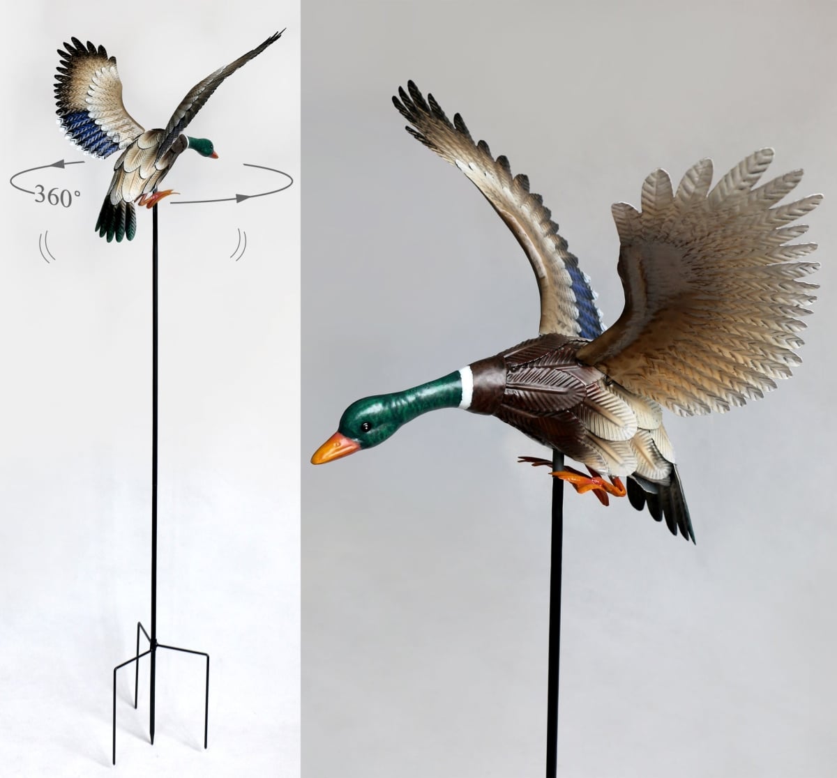 AI-GG9597_Q01 Kinetic Mallard Duck Stake