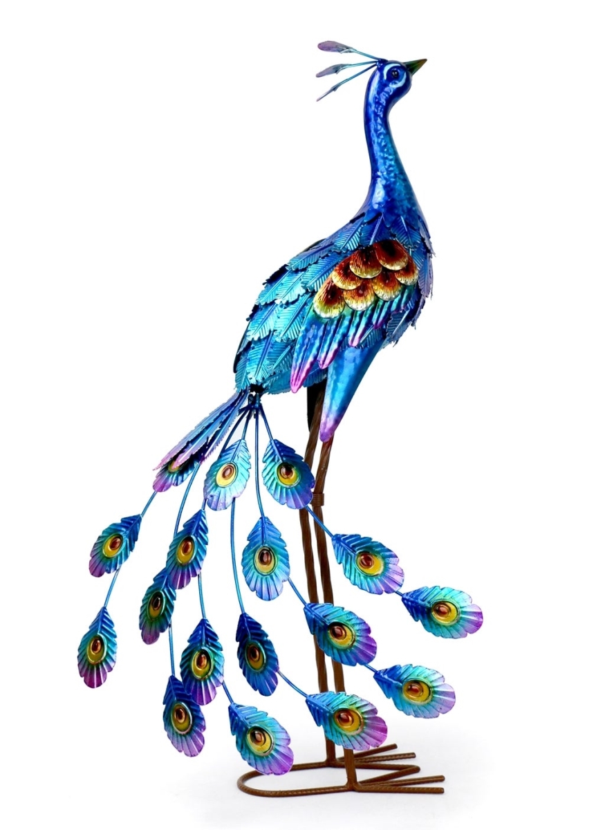 AI-GG9612_Q01 Standing Blue Peacock Statue