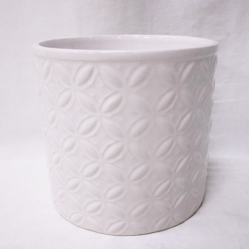 AI-CE00-307_Q01 White With Floral Pattern Planter