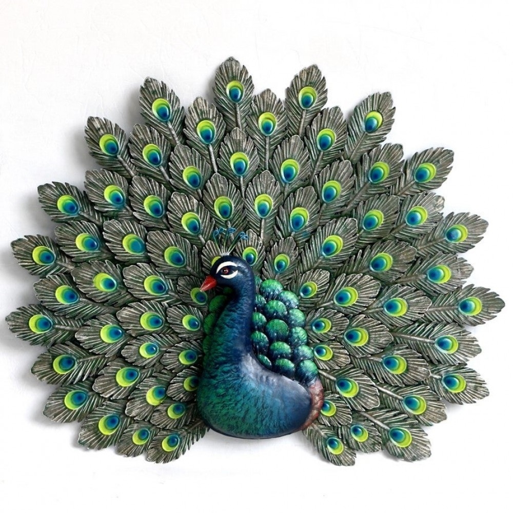 AI-GG9621_Q01 Peacock Metal Wall Decor