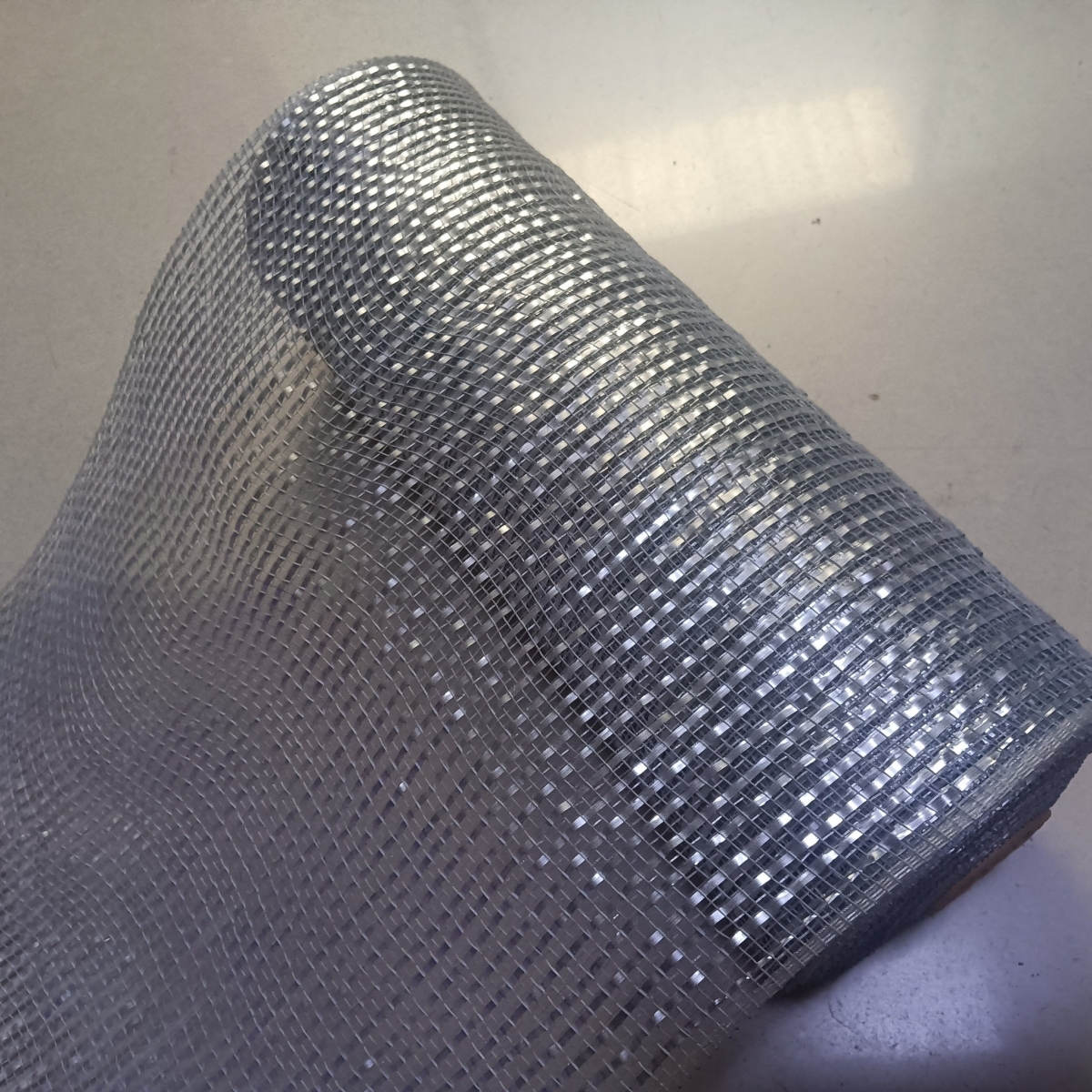 AI-440710061 10.5'X10Yds Matte Silver Foil Striped Ribbon