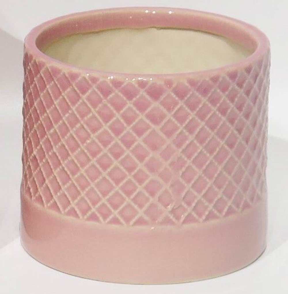 AI-CE00-174_Q01 Pink Criss Cross Pattern Planter
