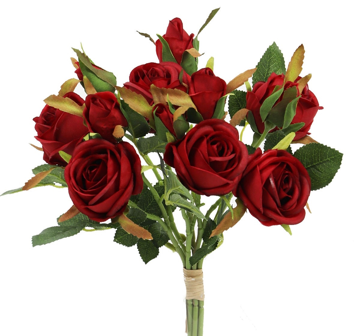 AI-FL4093RED_Q01 Red Roses Bouquet Artificial Flower
