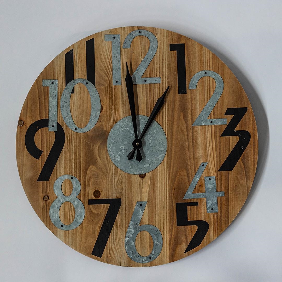 FP-MIN-342 Wooden With Large Numbers Wall Clock