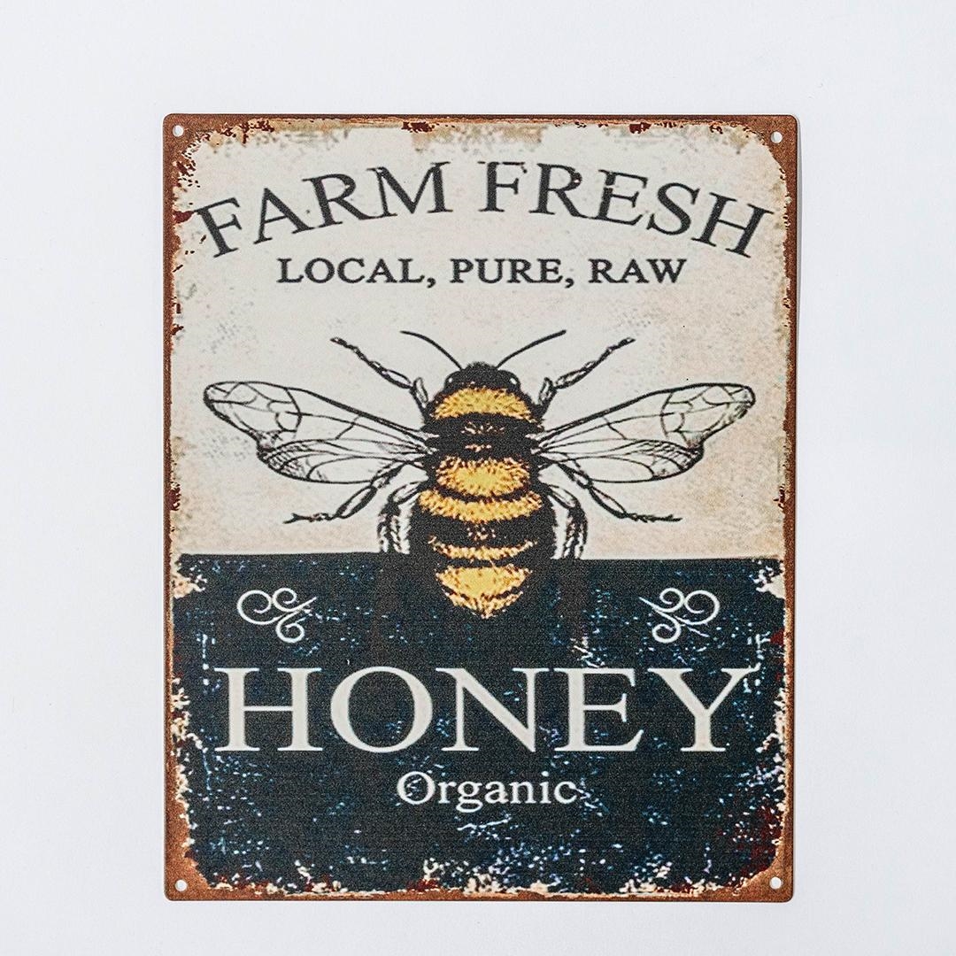 FP-MIN-411 Farm Fresh Local, Pure,Raw Honey Organic With Bee Sign