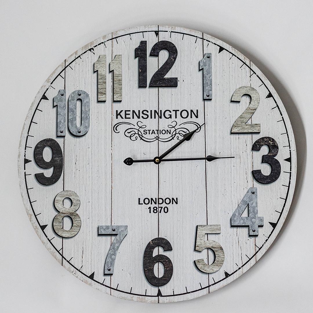 FP-MIN-355 Kensington Station London With Multi Colored Numbers Wall Clock