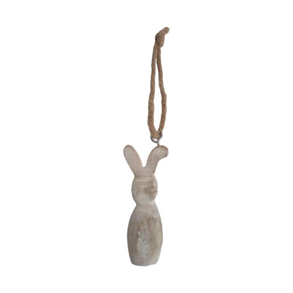 FP-IMW-043_Q01 Wooden Rabbit With Jute String Hanging Ornament