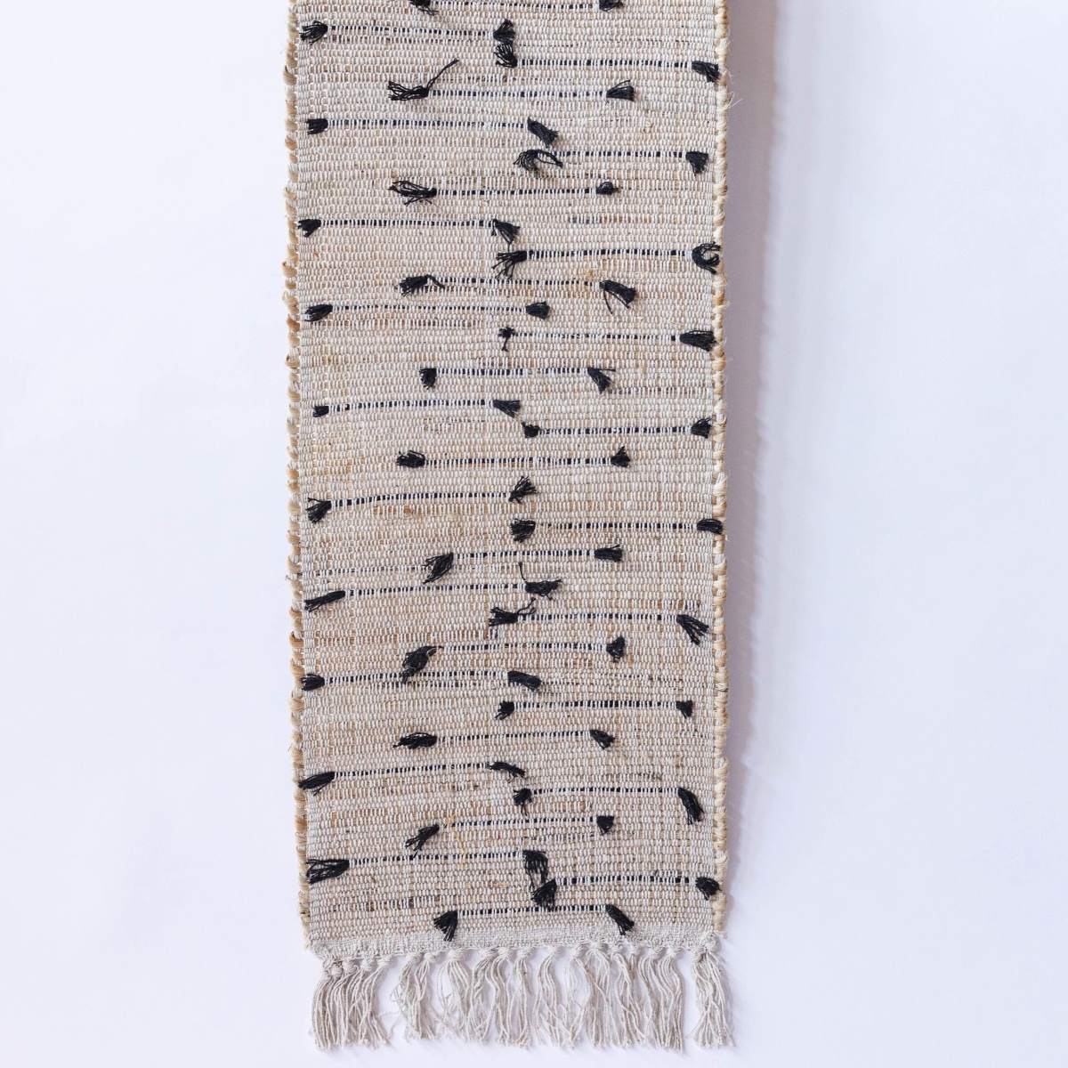 Picture of MDR Trading Inc. FP-IMT-249_Q01 Textured With Black Threads And Tassels Table Runner