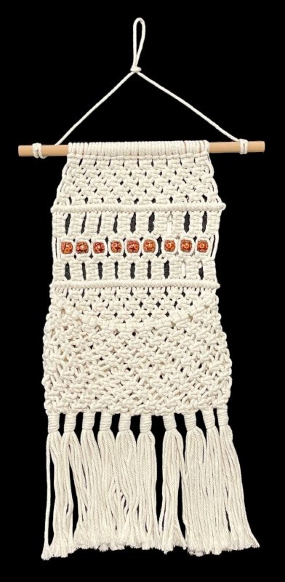 SC-106.51.432 Macrame With Fringes And Beads Wall Decor
