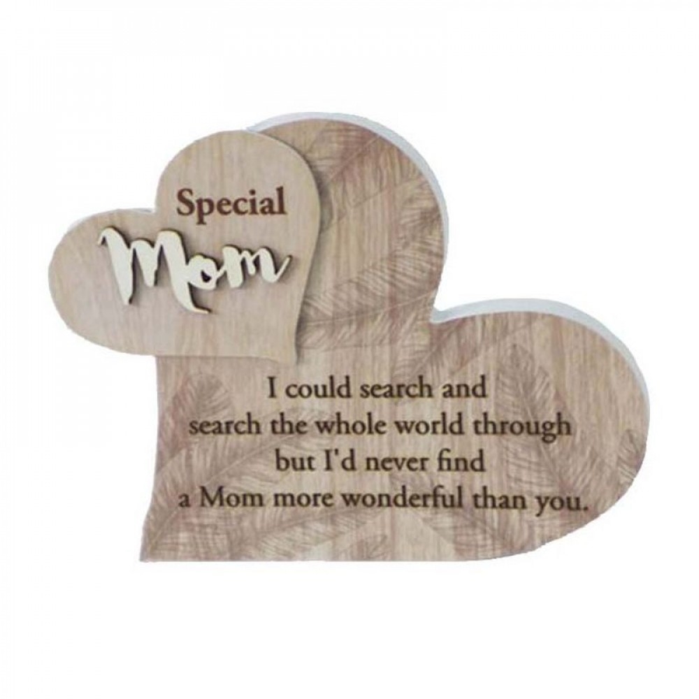 SC-WS603 Special Mom- Heart Shape With Saying Block Sign