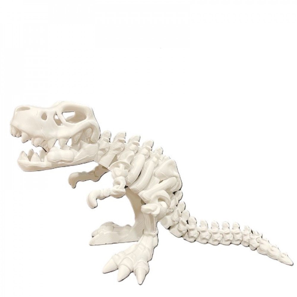 SC-105.72.719 3D Printed T Rex Skeleton Body In White Figurine