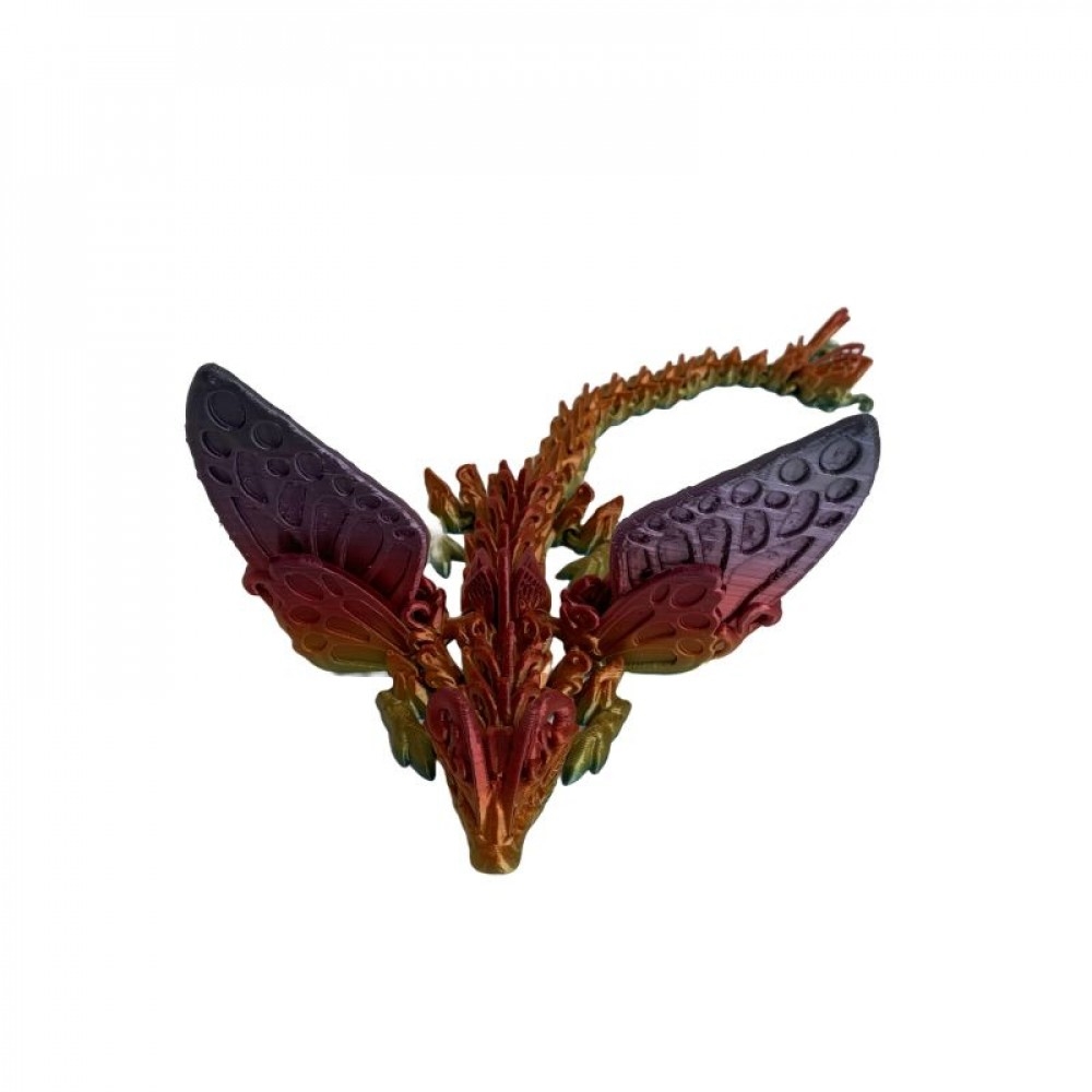 SC-105.43.676 3D Printed Multi Colored Butterfly Winged Dragon Figurine