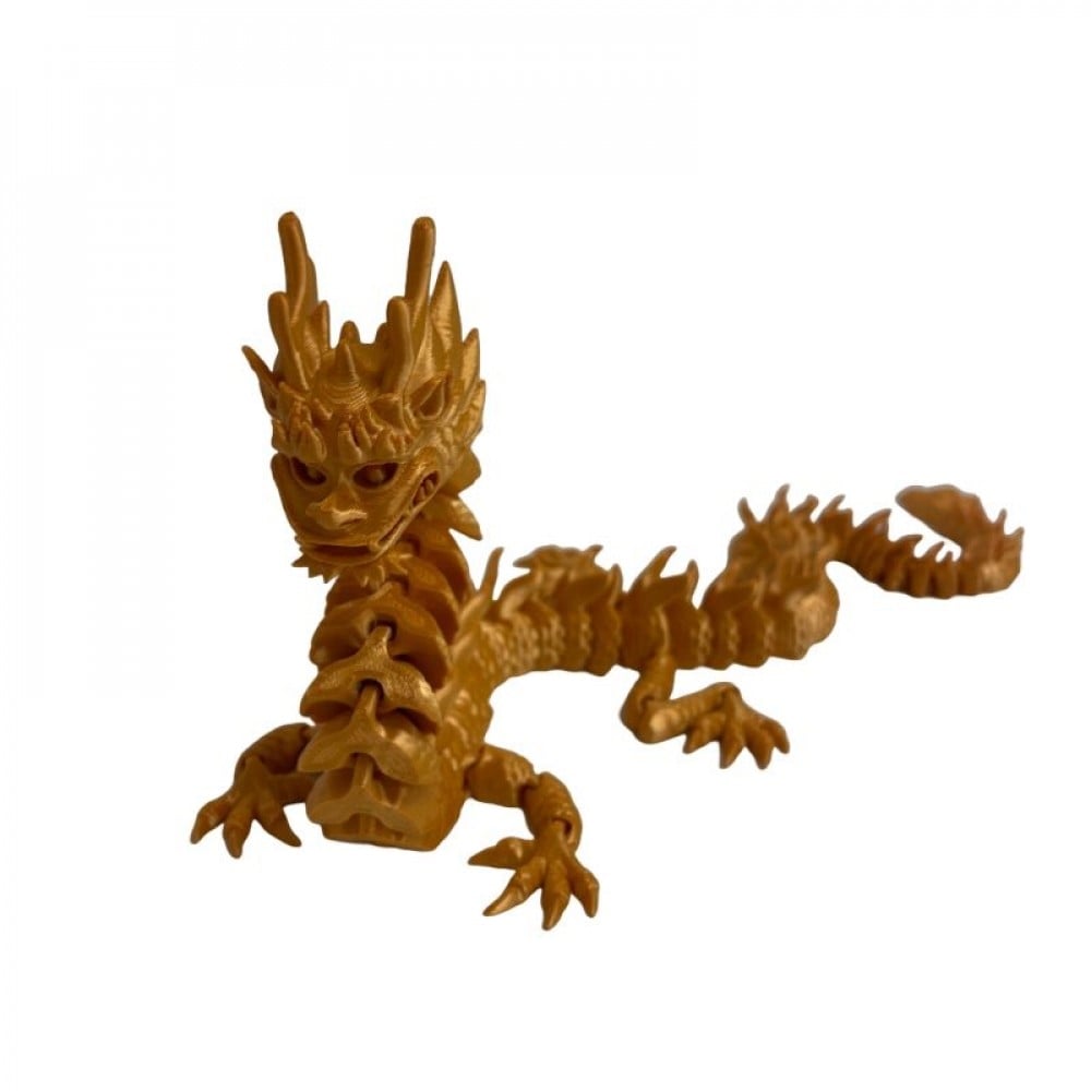 SC-105.43.411 3D Printed Imperial Gold Dragon Figurine
