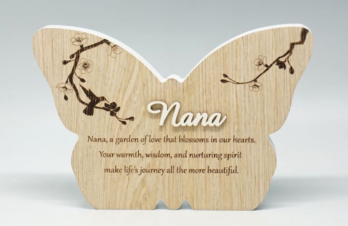 SC-SBP243 Nana- Butterfly Shape With Saying Block Sign