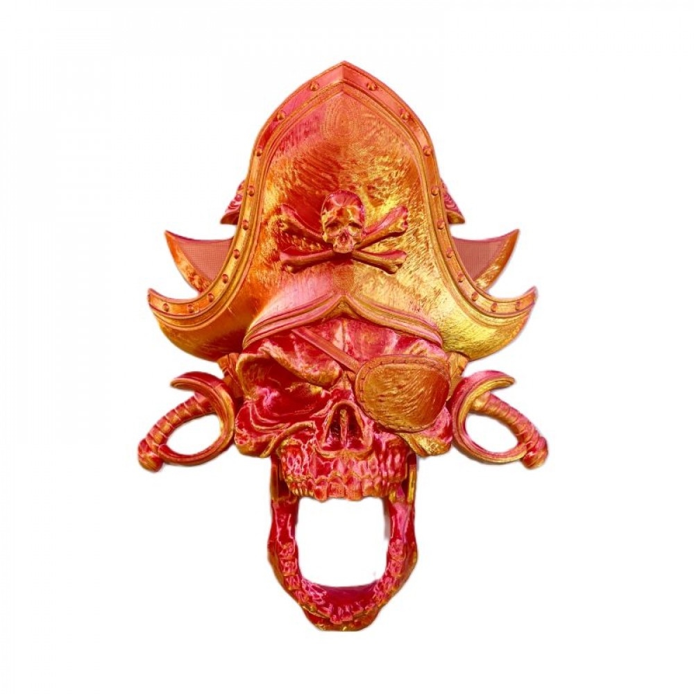 SC-105.79.932 3D Printed Reddish Gold Pirate Skull Door Knocker