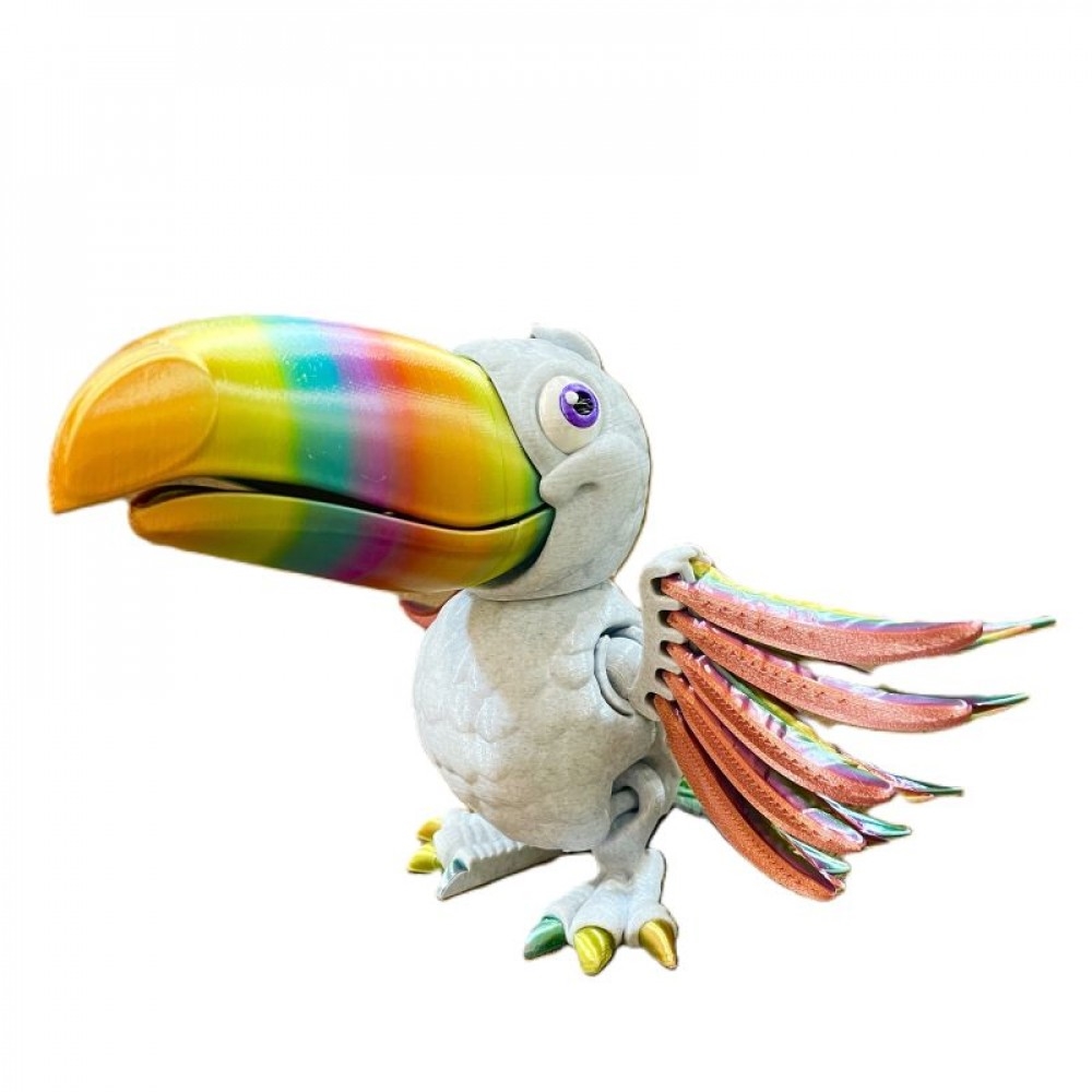 SC-105.90.938 3D Printed Toucan With Wings Spread Figurine