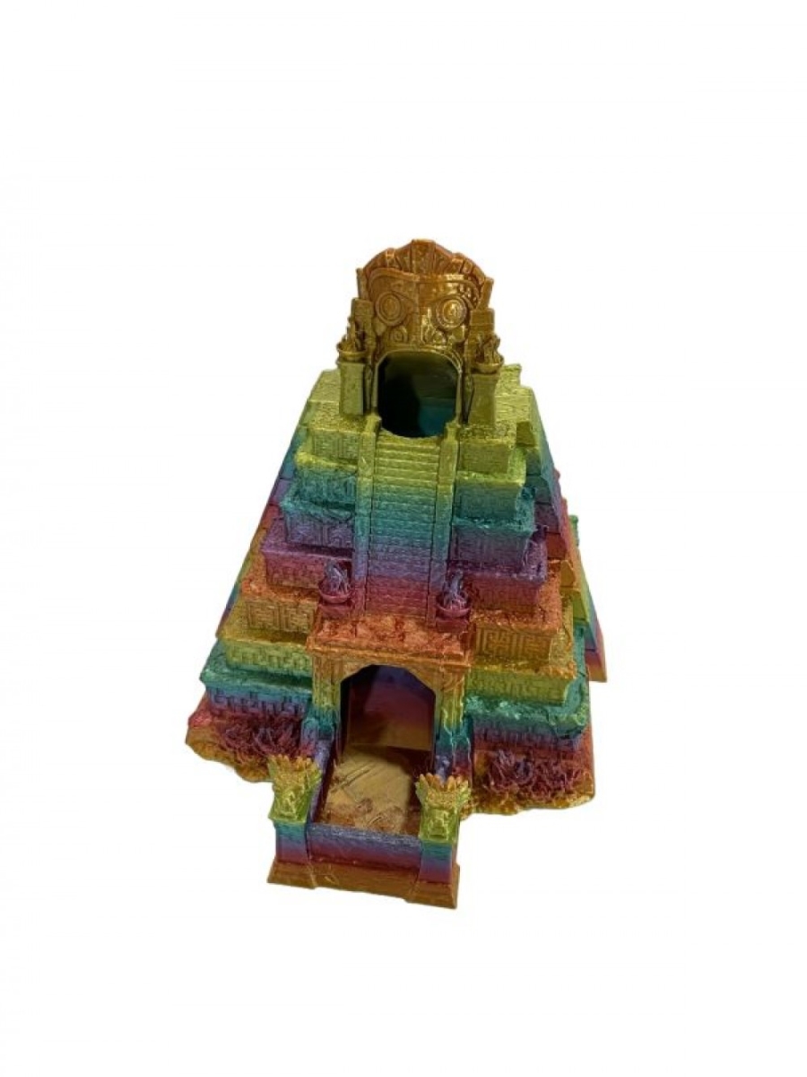 SC-105.67.578 3D Printed Multi Color Ancient Temple Dice Tower Figurine