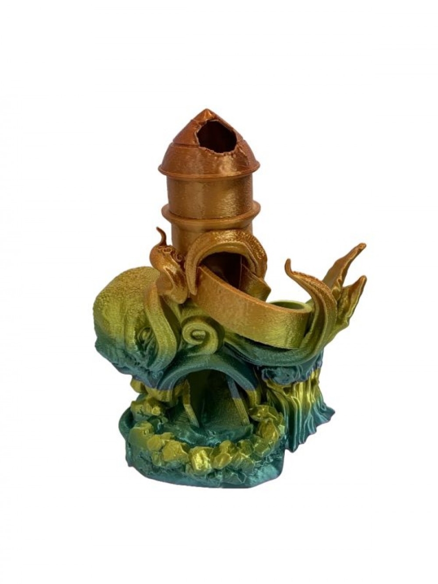 SC-105.67.587 3D Printed Gold Sea Monster Dice Tower Figurine