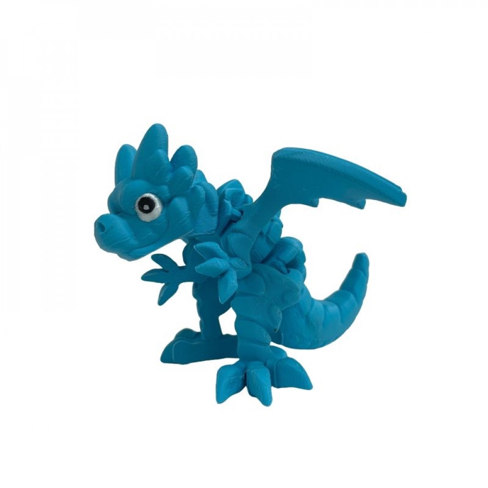 SC-105.75.752 3D Printed Blue Winged Curved Tail Dragon Figurine
