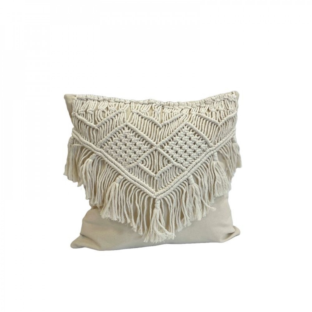 SC-106.58.458 Macrame Detailed Throw Pillow