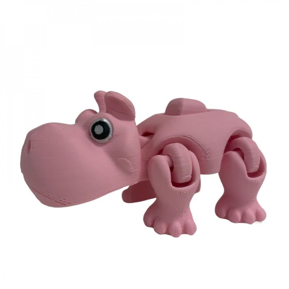 SC-105.75.749 3D Printed Pink Running Hippo Figurine