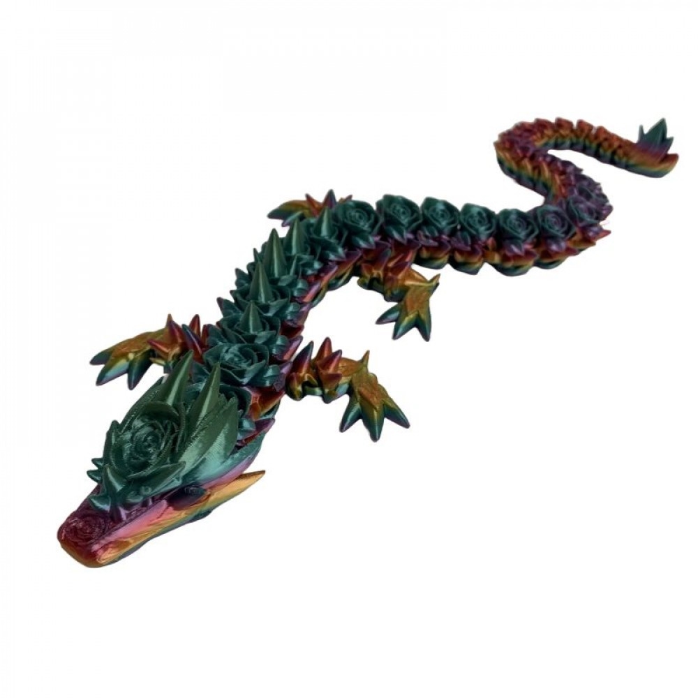 SC-105.43.408 3D Printed Rose Dragon In Multi Colors Figurine