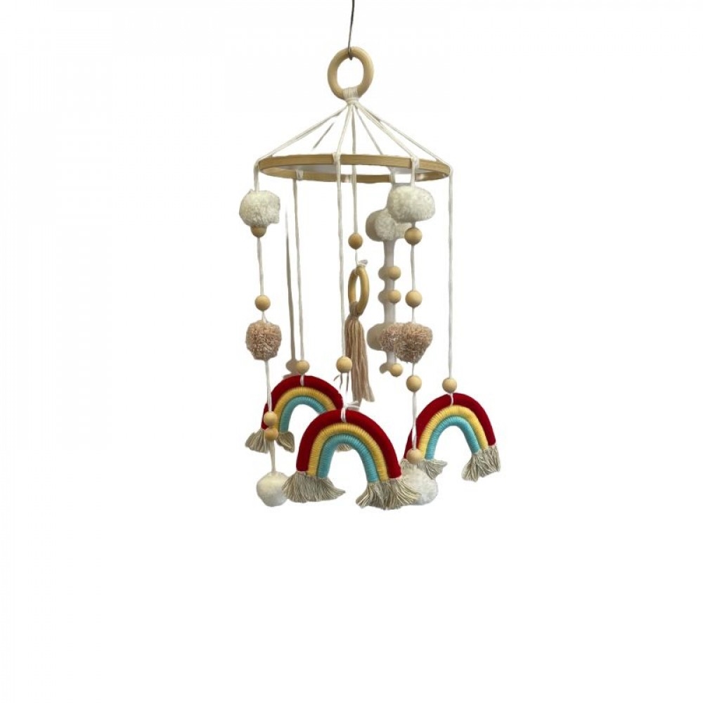 SC-106.53.436 Hanging Macrame With Colorful Rainbows Decoration