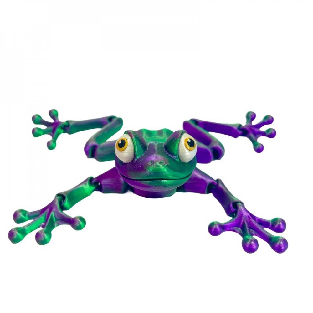 SC-105.71.718 3D Printed Purple And Green Frog Figurine