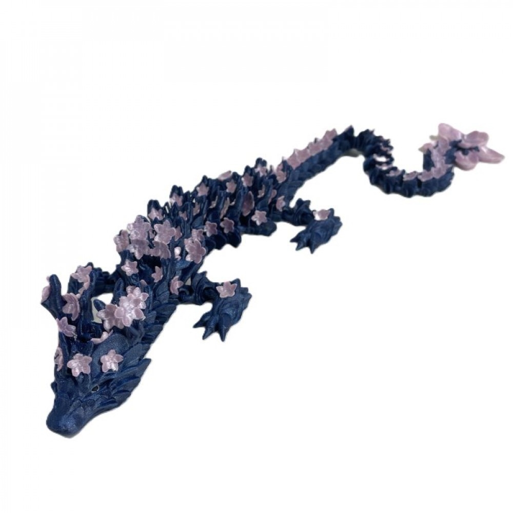 SC-105.43.1090 3D Printed Blue Cherry Blossom Dragon Figurine