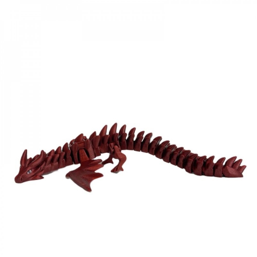 SC-105.75.726 3D Printed Sparkly Red Winged War Dragon Figurine