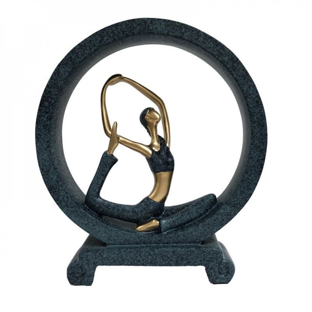 SC-AT253 Eternal Circle With Yoga Posed Figure Figurine