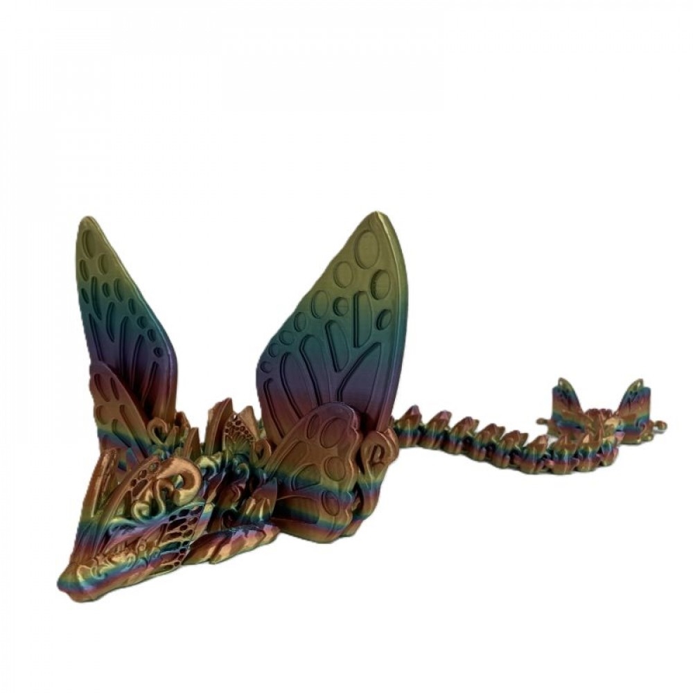 SC-105.43.1020 Rainbow Butterfly Wing Dragon 3D Printed Figurine
