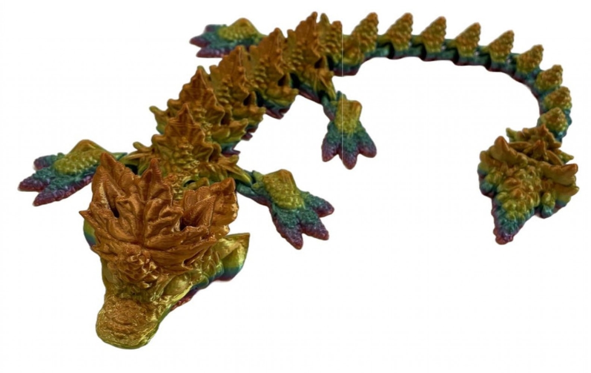 SC-105.43.666 3D Printed Autumn Dragon With Orange Figurine