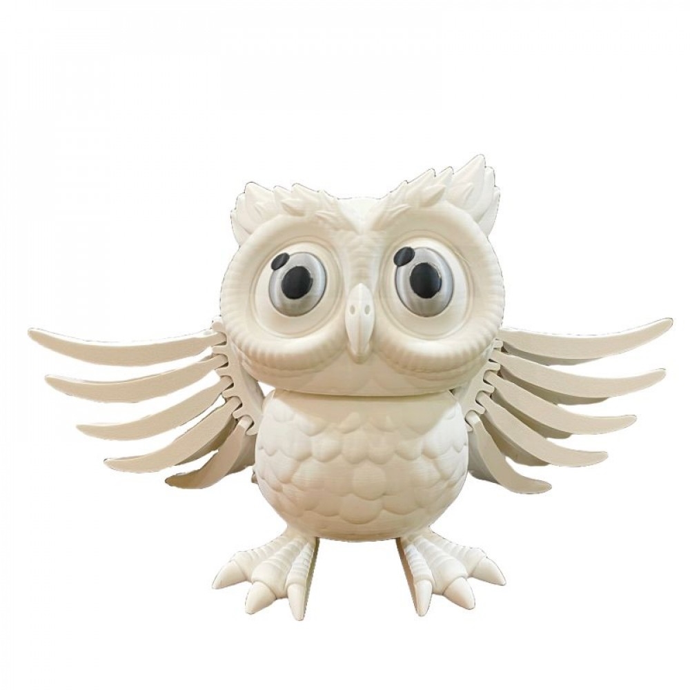 SC-105.81.840 3D Printed White Winged Owl Figurine