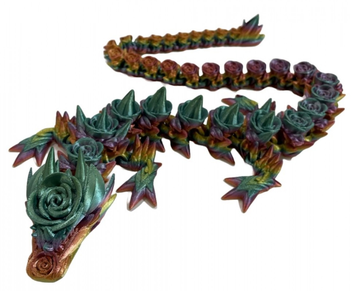 SC-105.43.678 3D Printed Rose Dragon Figurine