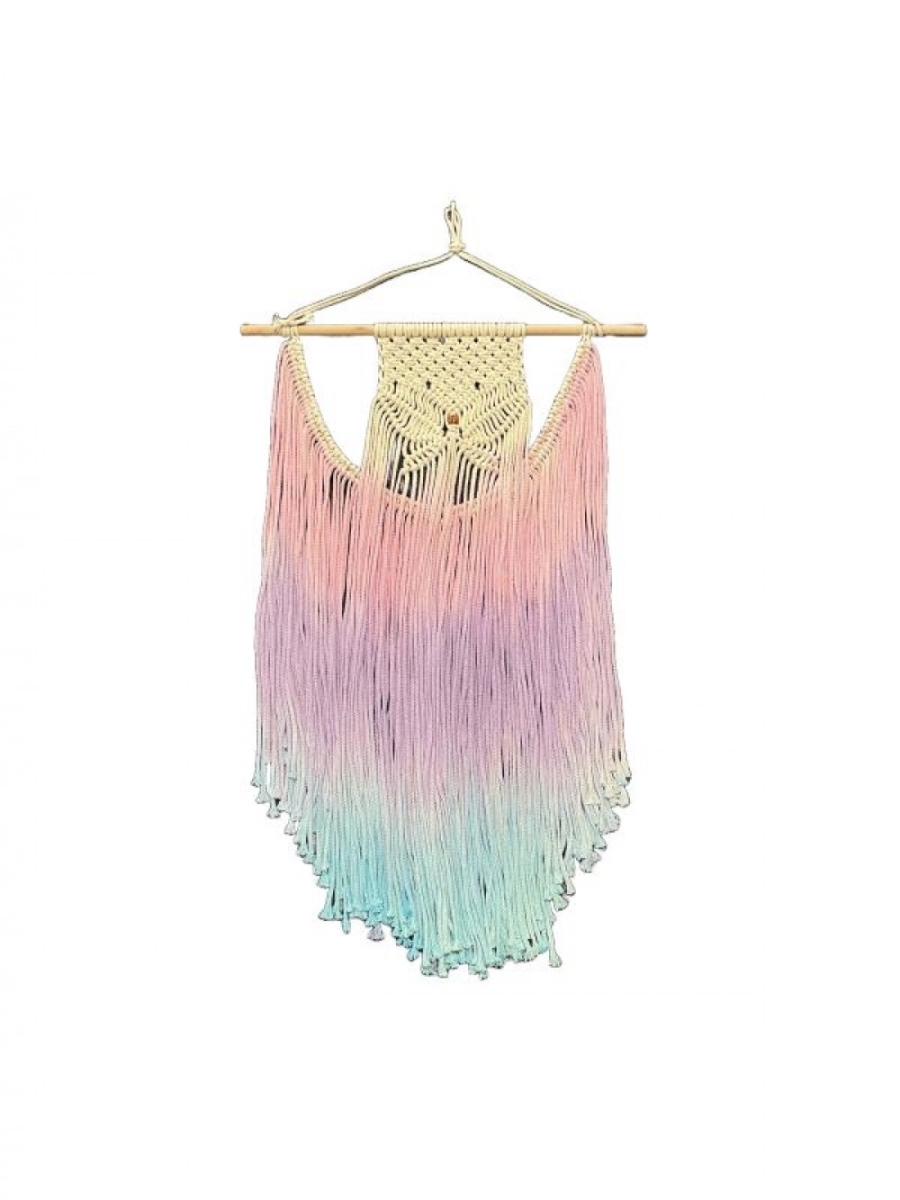 SC-106.55.443 Colorful Fringed Macrame Wall Decor